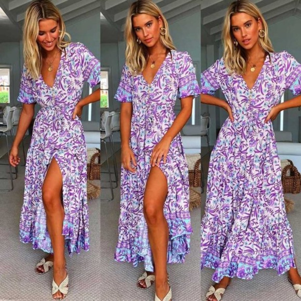 Boho Floral Print Maxi Dress - Picture 5 of 5